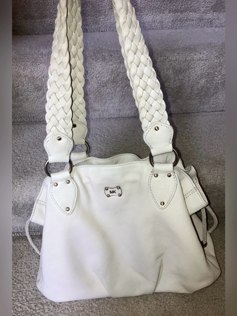 Michael Kors Leather Cream Hobo Bag
